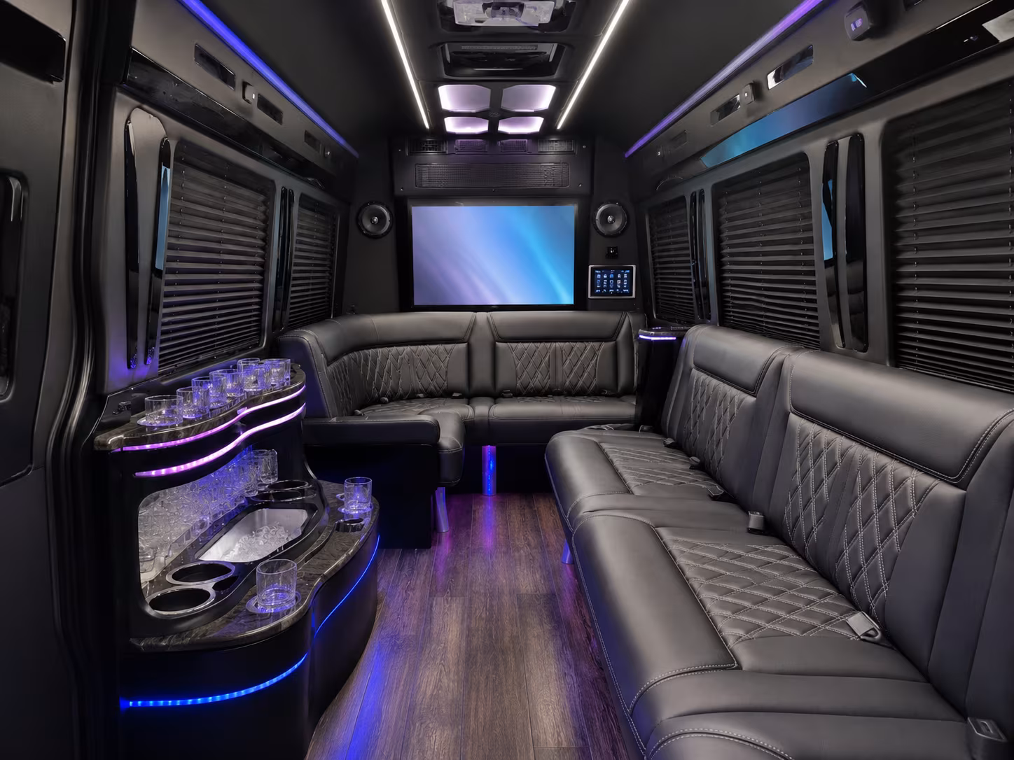 Everett School Event Transportation party bus exterior