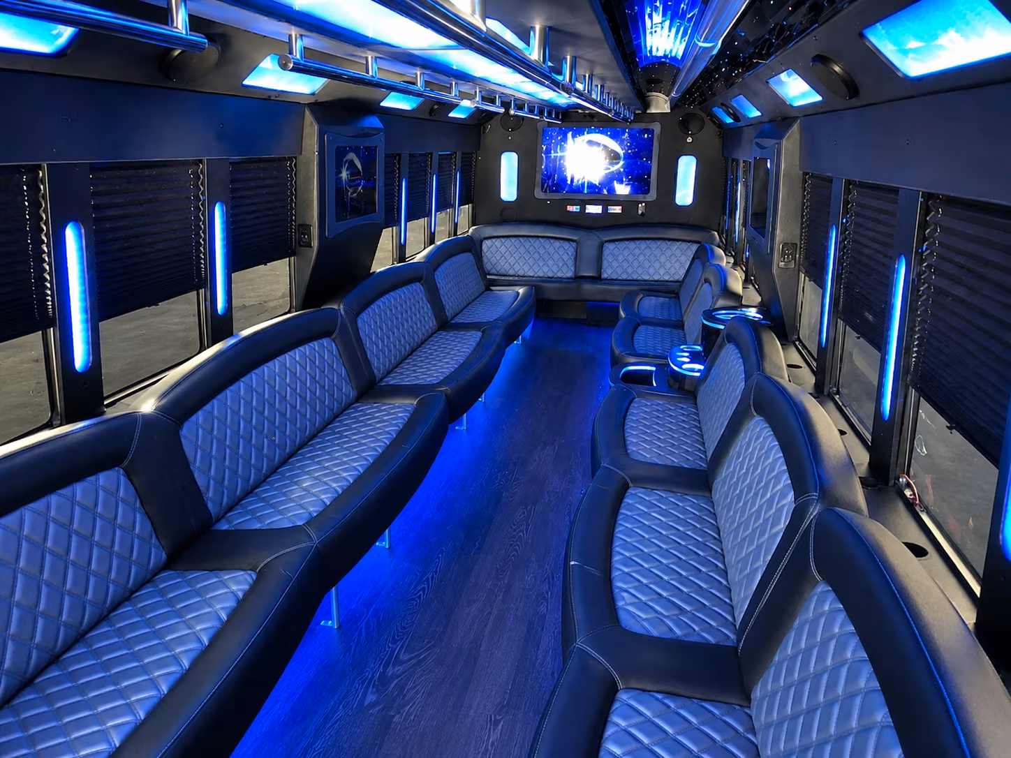 Everett Wedding Transportation party bus interior