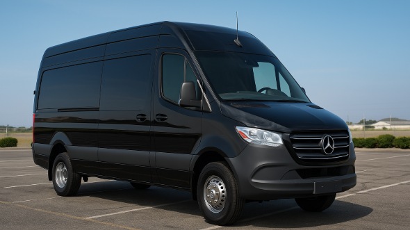 Exterior of Charter Bus Company Shoreline's 14 Passenger Sprinter Limousine in Shoreline