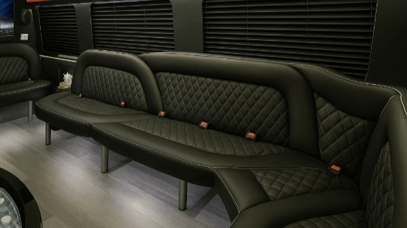 Interior of Charter Bus Company Redmond's 15 Passenger Party Bus in Redmond