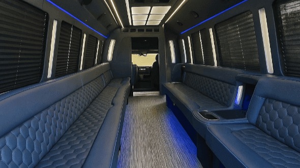 Interior of Charter Bus Company Shoreline's 20 Passenger Party Bus in Shoreline