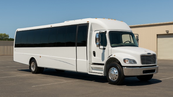 Exterior of Charter Bus Company Everett's 28 Passenger Minibus in Everett