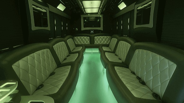 Interior of Charter Bus Company Bellevue's 30 Passenger Party Bus in Bellevue