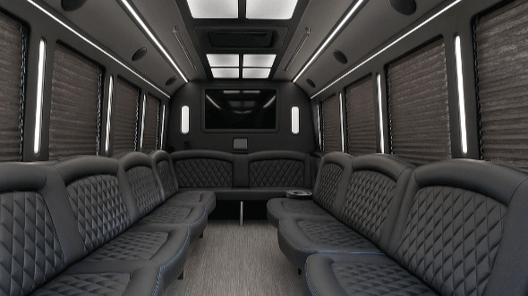 Interior of Charter Bus Company Kent's 30 Passenger Party Bus in Kent