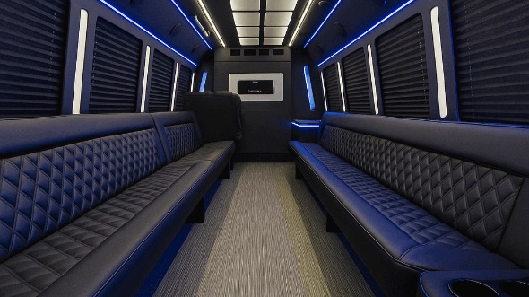 Interior of Charter Bus Company Seattle's 30 Passenger Party Bus in Seattle