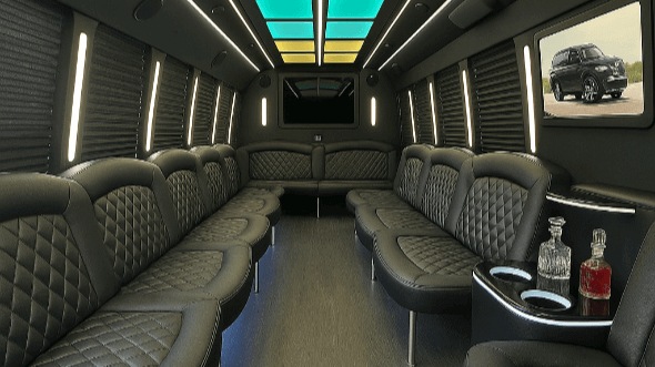 40 passenger party bus interior