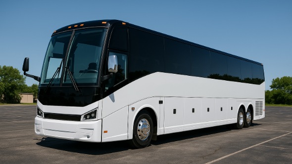 Exterior of Charter Bus Company Shoreline's 50 Passenger Party Bus in Shoreline