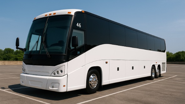 Exterior of Charter Bus Company Everett's 54 Passenger Charter Bus in Everett