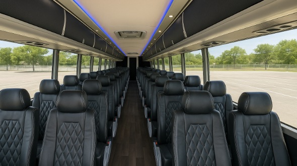 Interior of Charter Bus Company Everett's 56 Passenger Charter Bus in Everett